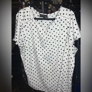 Lane Bryant polkadot blouse short sleeve